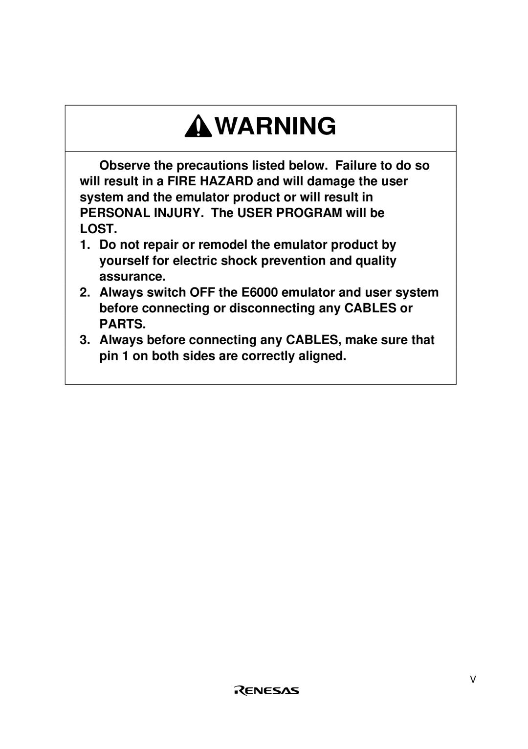 Renesas HS2633ECH61H user manual Parts 