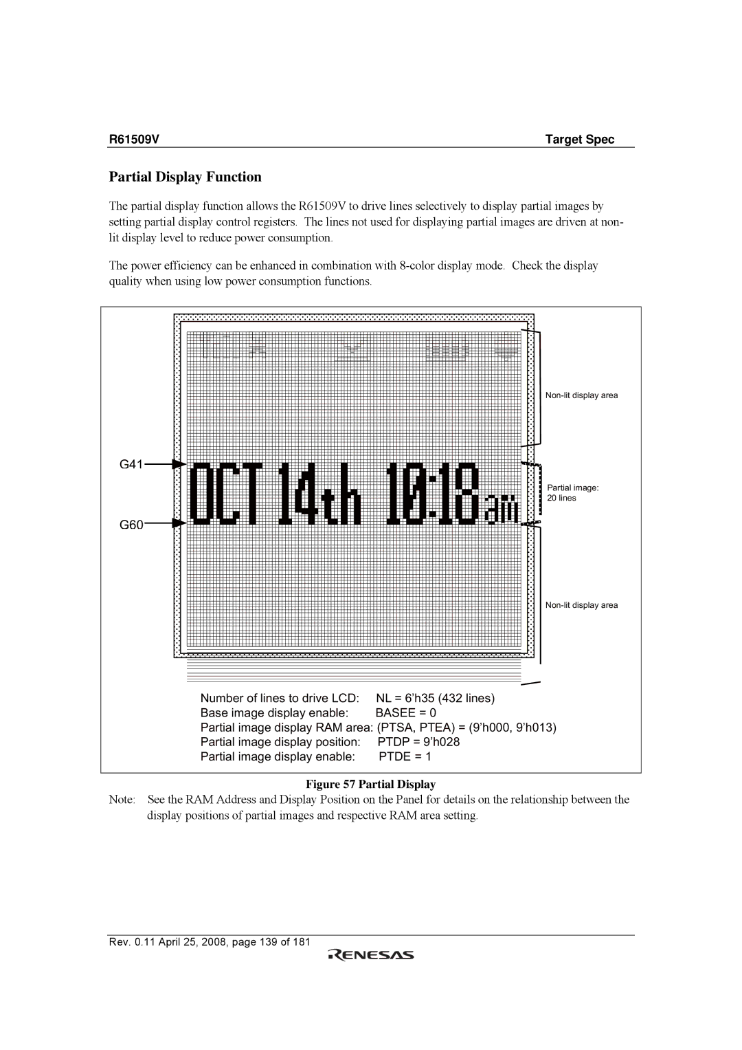 Renesas R61509V manual Partial Display Function, Basee = 