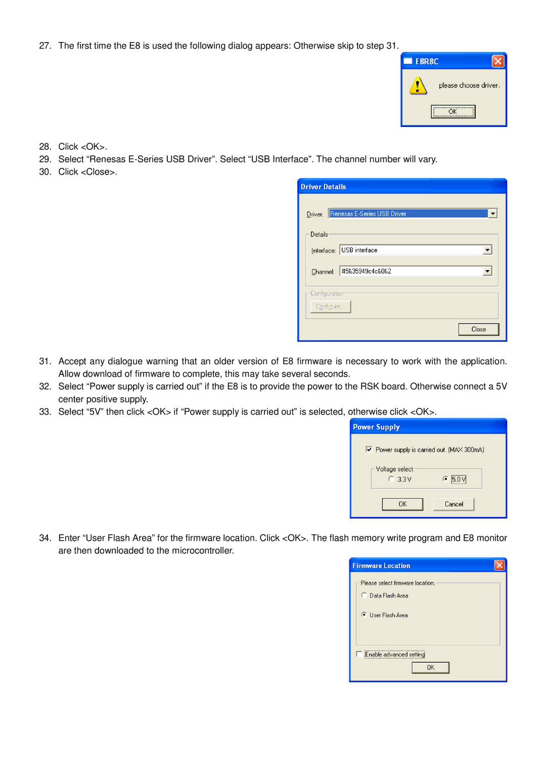 Renesas R8C/2 quick start 