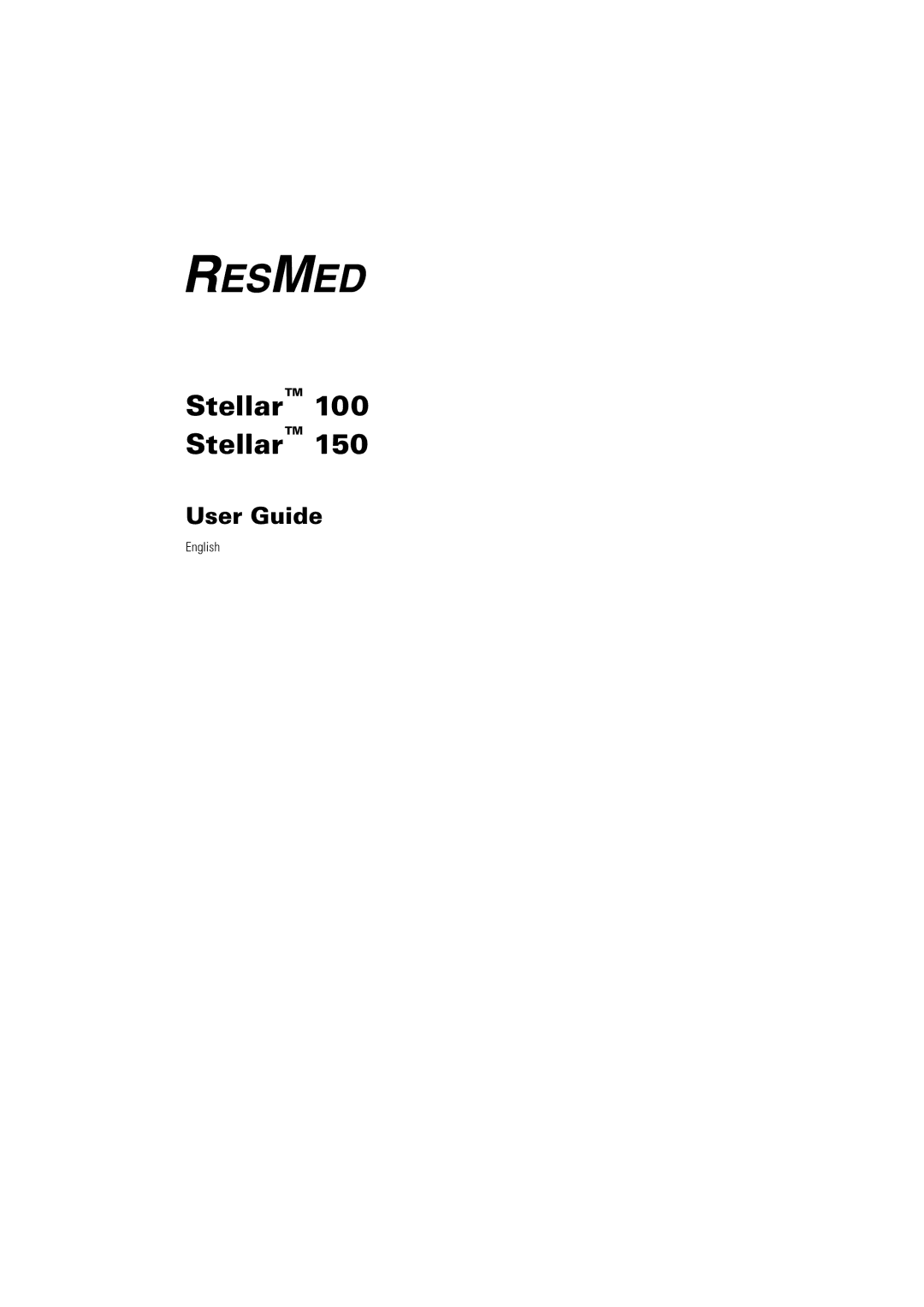 ResMed manual Stellar 100 Stellar 