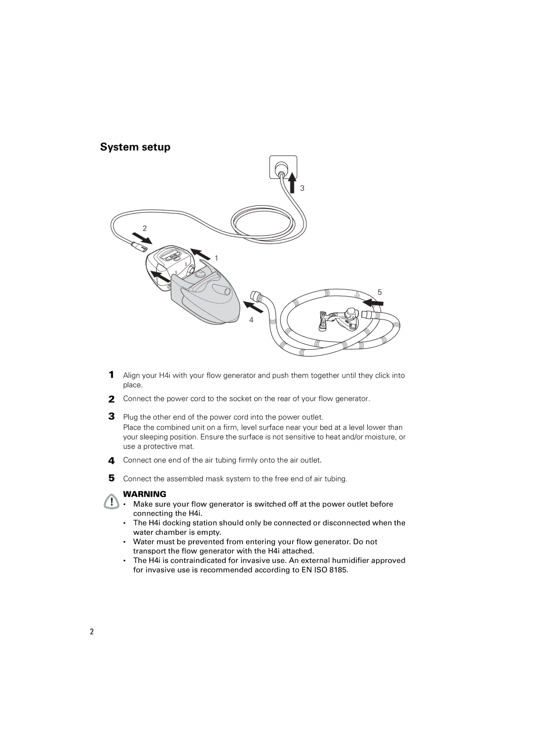 ResMed 1 h4i, 248672/1 manual System setup 