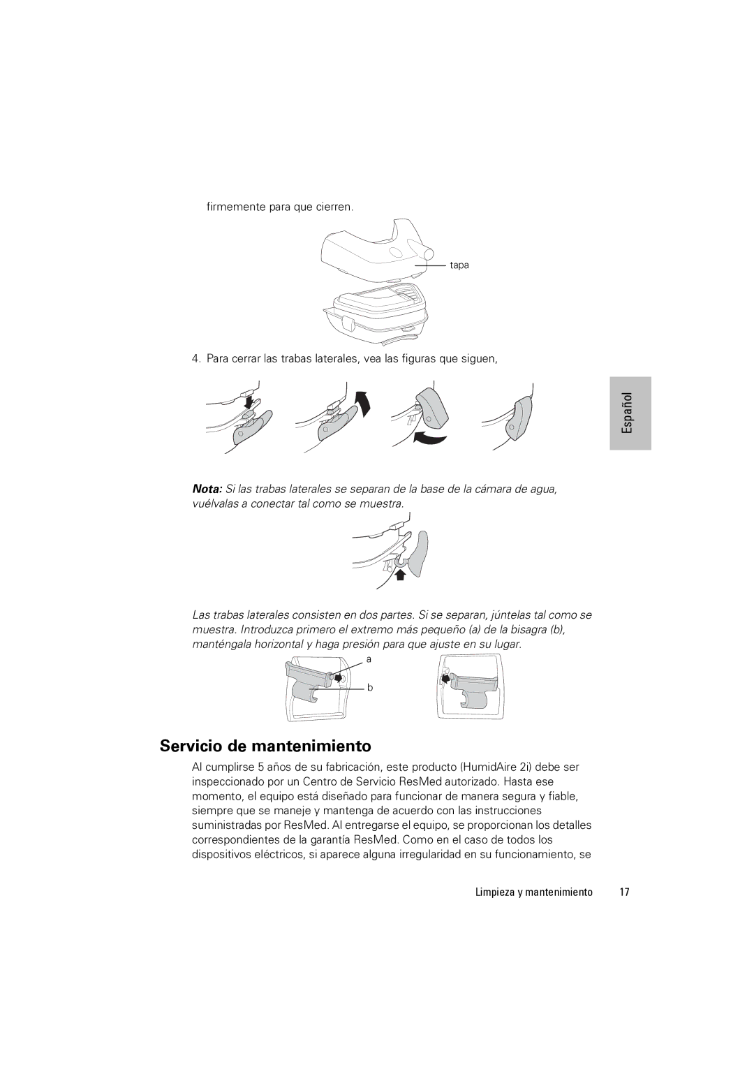 ResMed 2i manual Servicio de mantenimiento 