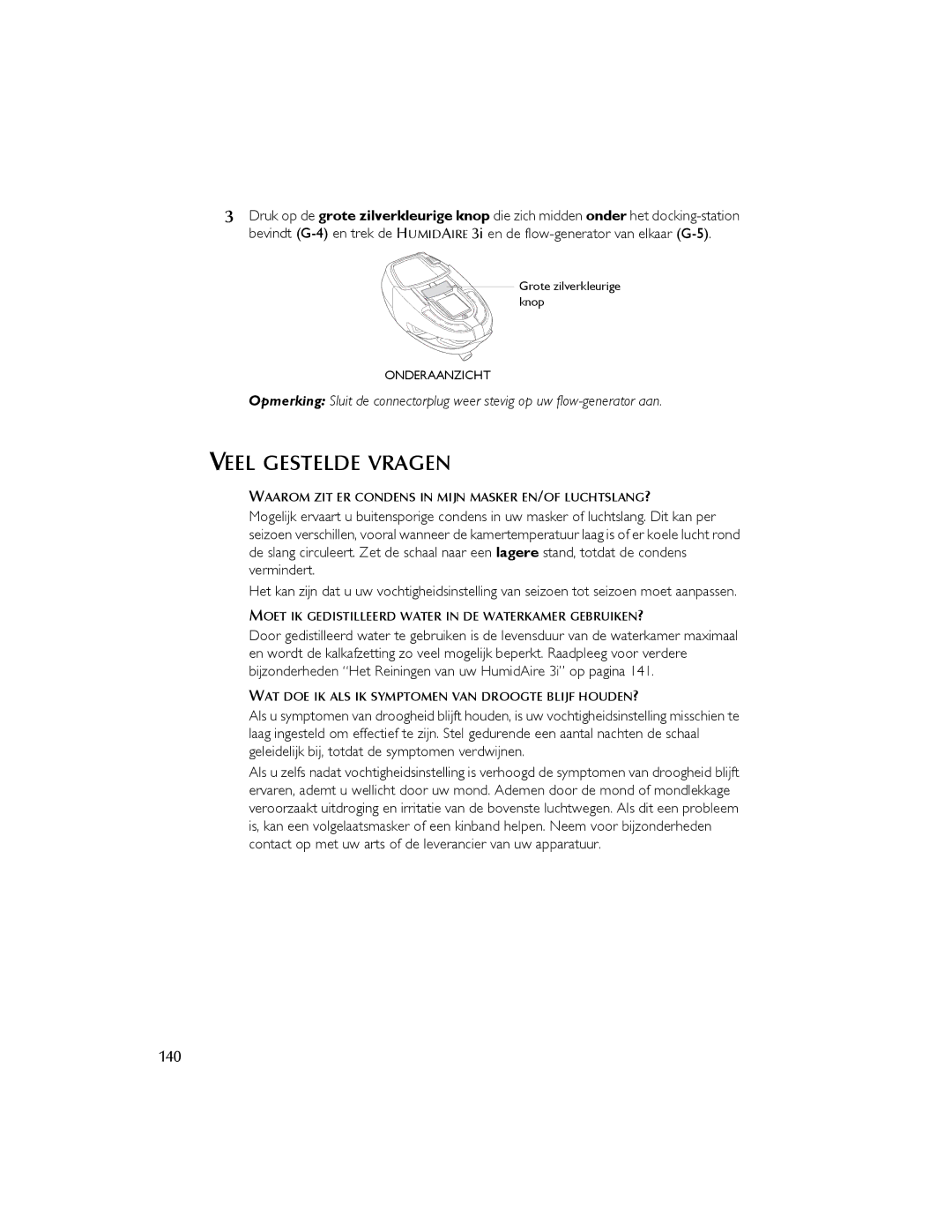 ResMed 3I user manual Veel Gestelde Vragen, 140 