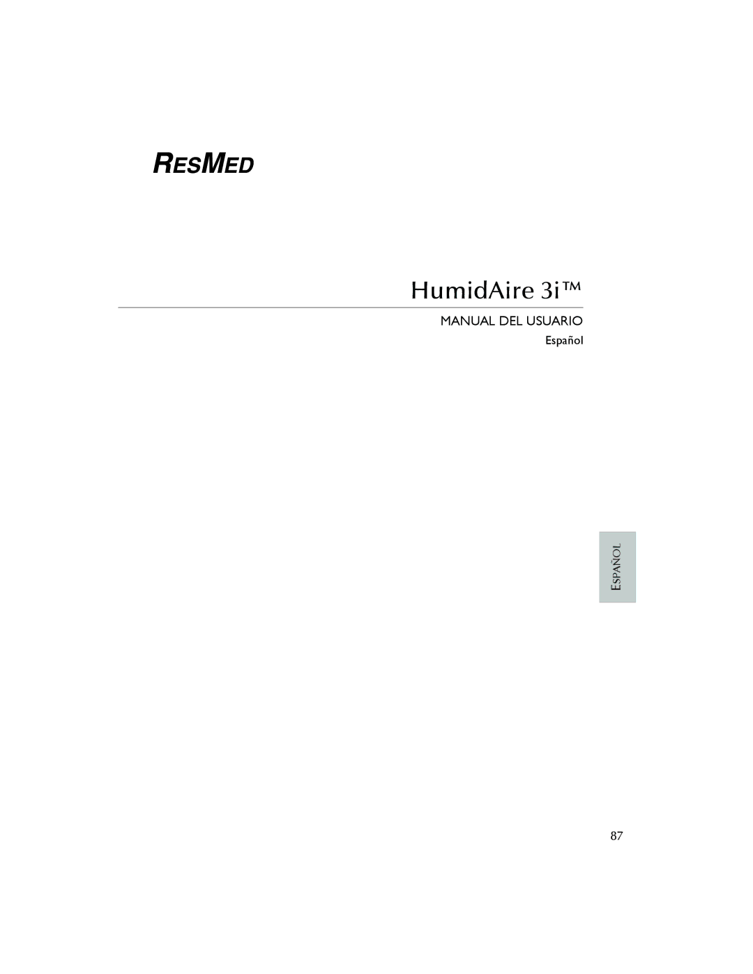 ResMed 3I user manual Manual DEL Usuario 