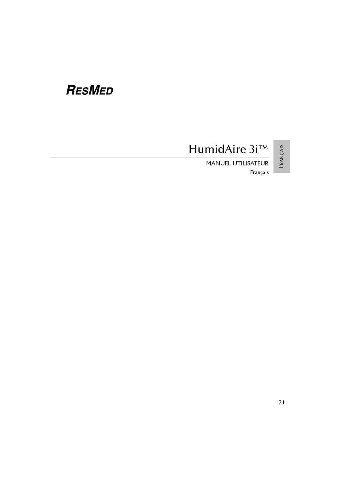 ResMed 3I user manual Manuel Utilisateur 