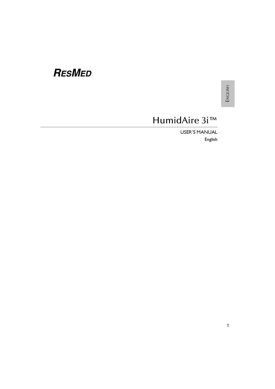 ResMed 3I user manual HumidAire 