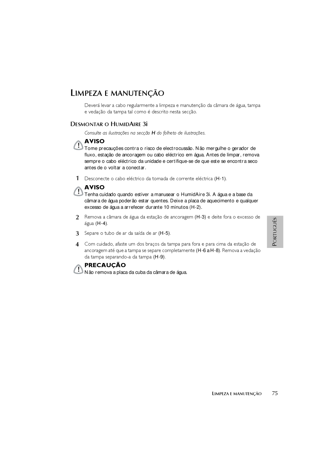 ResMed 3I user manual Limpeza E Manutenção 