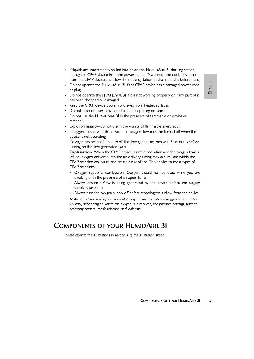 ResMed 3I user manual Components Of Your Humidaire, English 
