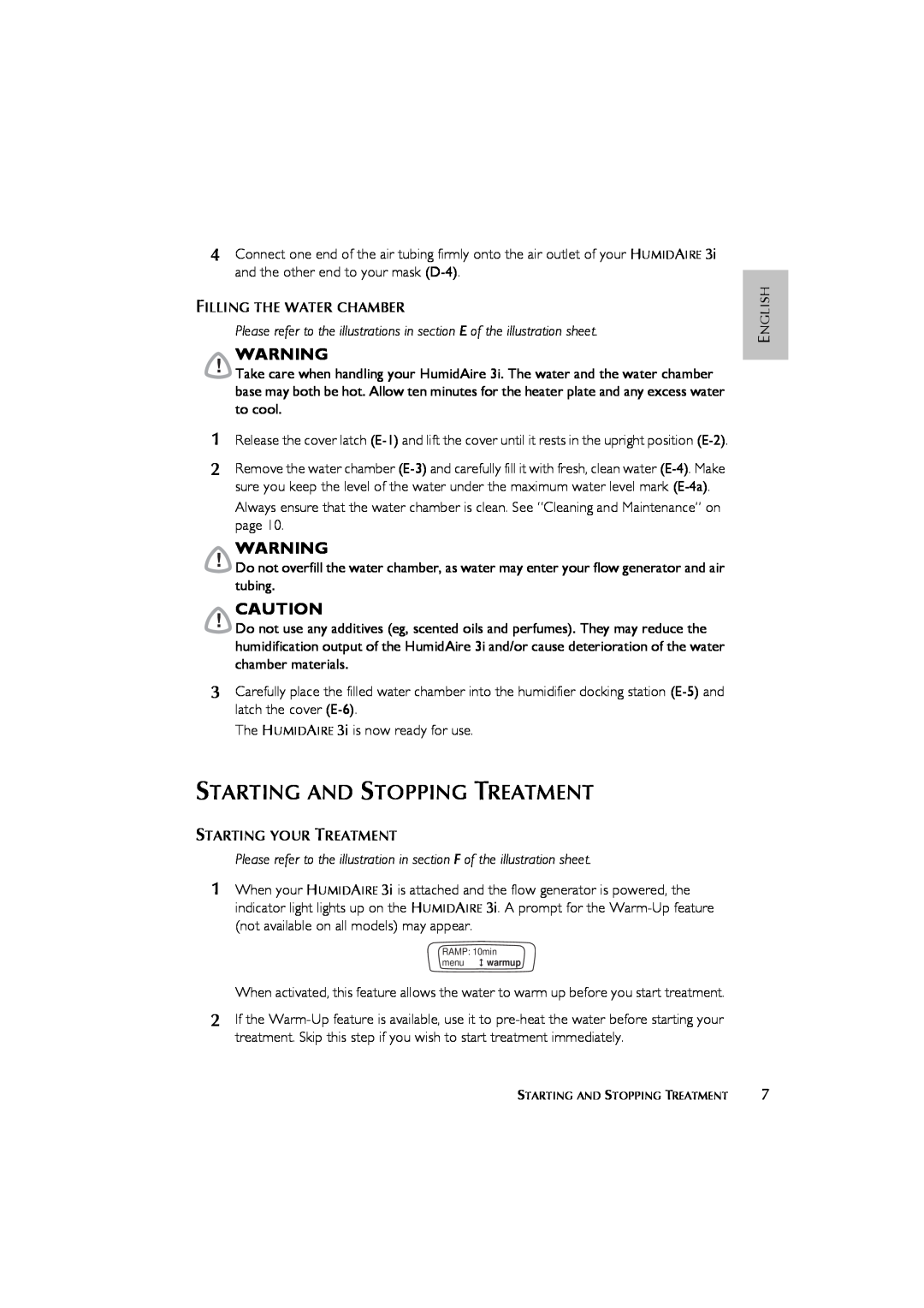 ResMed 3I user manual Starting And Stopping Treatment 