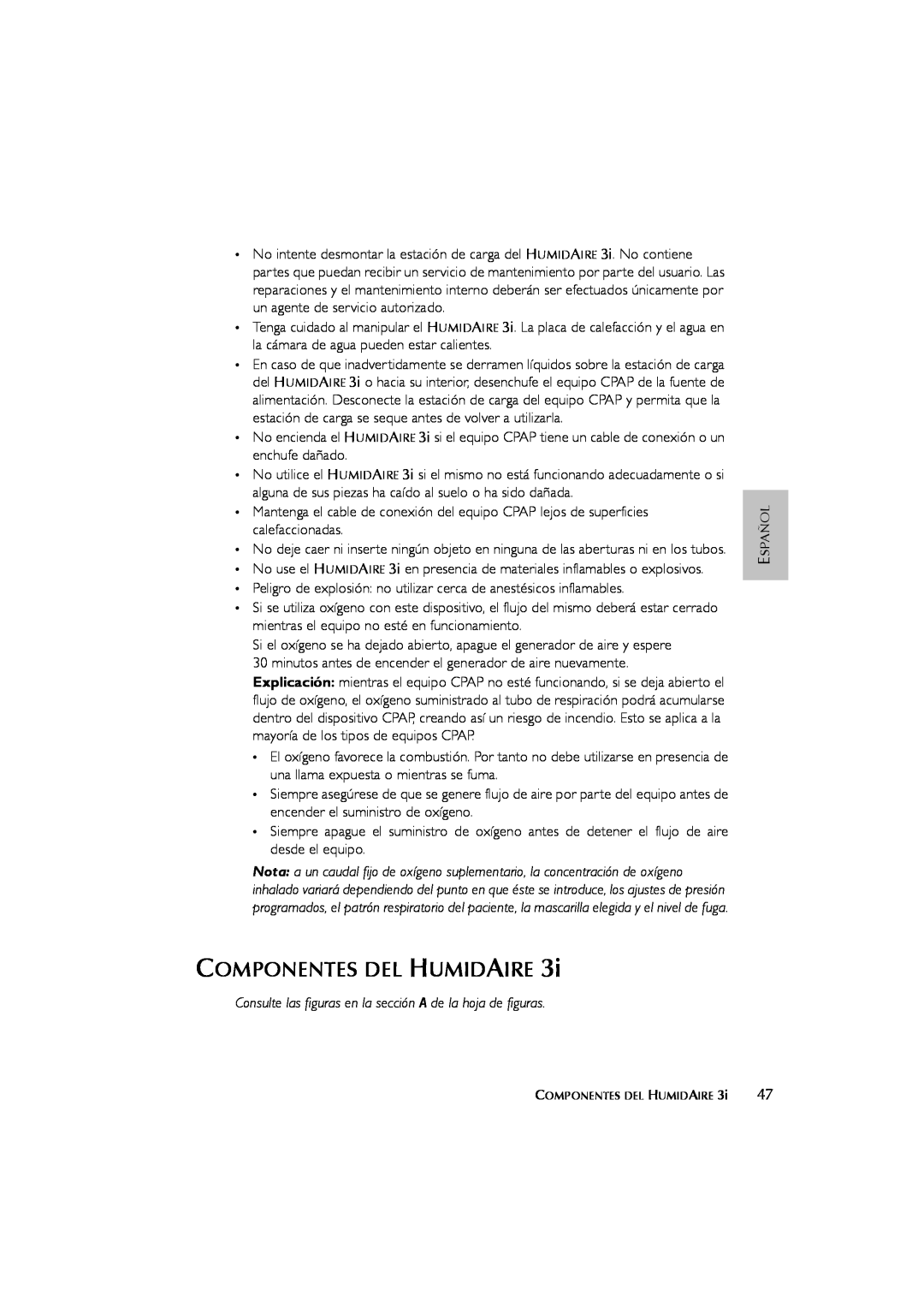 ResMed 3I user manual Componentes Del Humidaire 