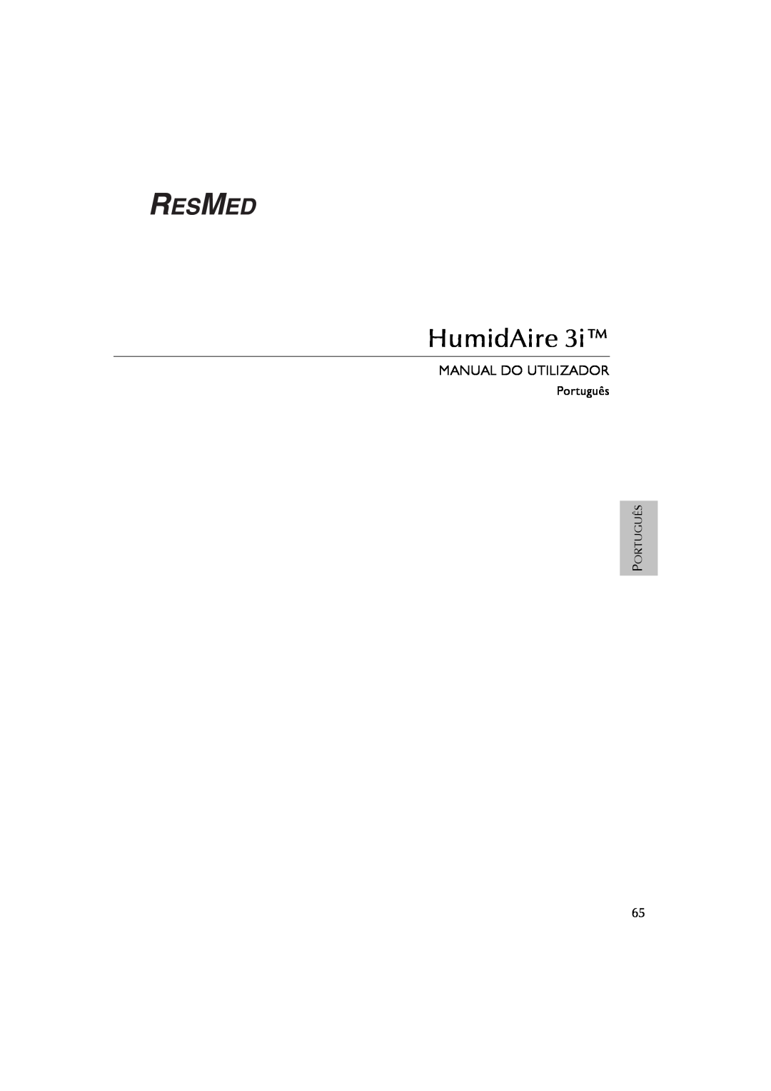 ResMed 3I user manual Manual Do Utilizador, HumidAire, Português 