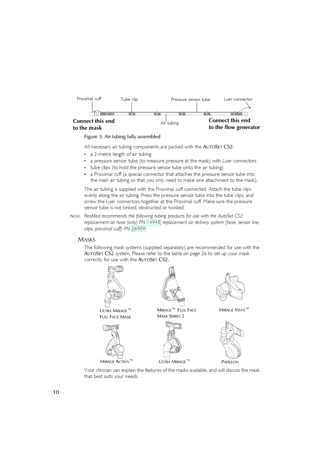 ResMed AutoSet CS 2 user manual Connect this end 