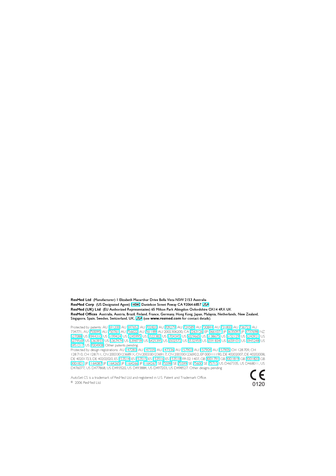 ResMed AutoSet CS 2 user manual 