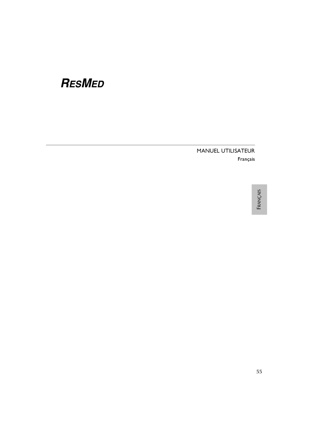 ResMed AutoSet CS 2 user manual Manuel Utilisateur 