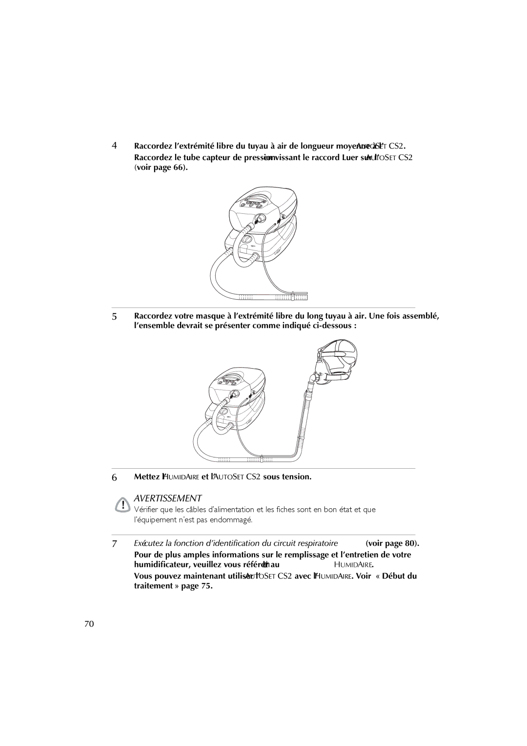 ResMed AutoSet CS 2 user manual Avertissement 