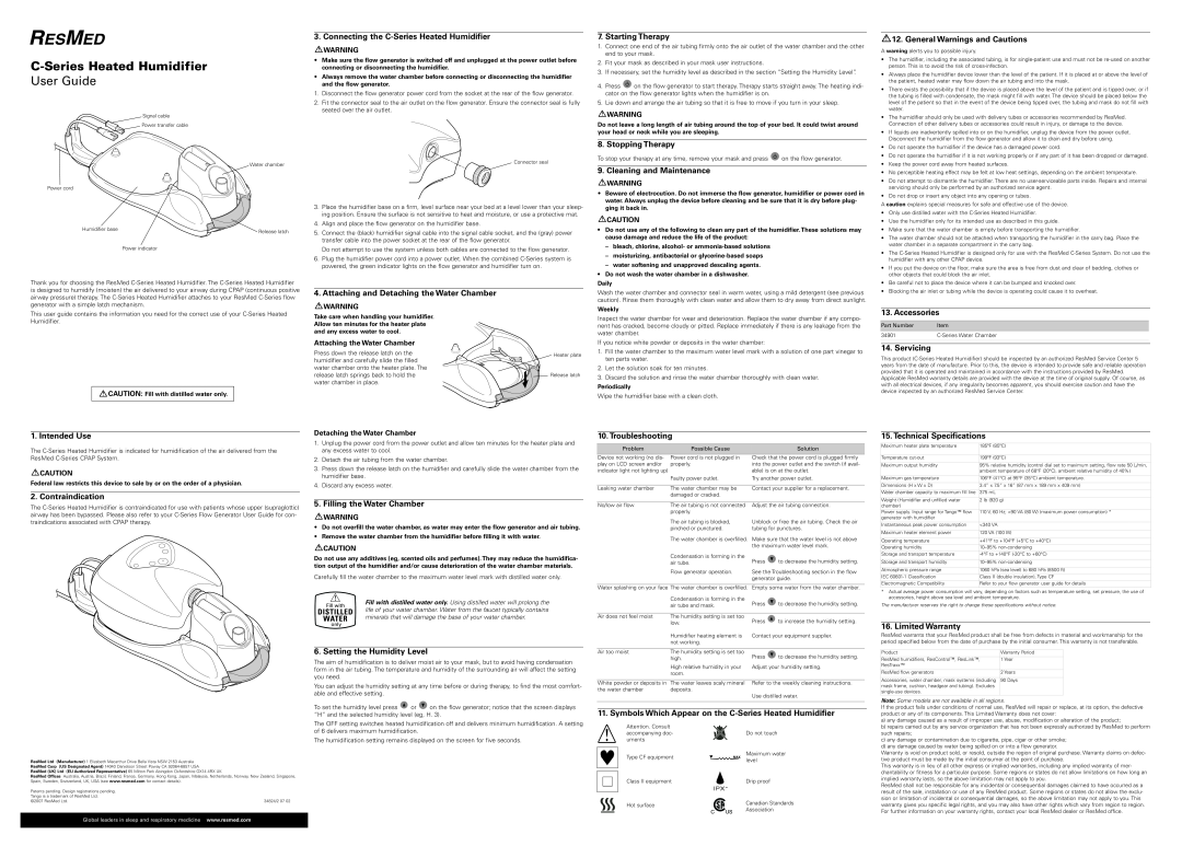 ResMed manual C-SeriesTango, User Guide 