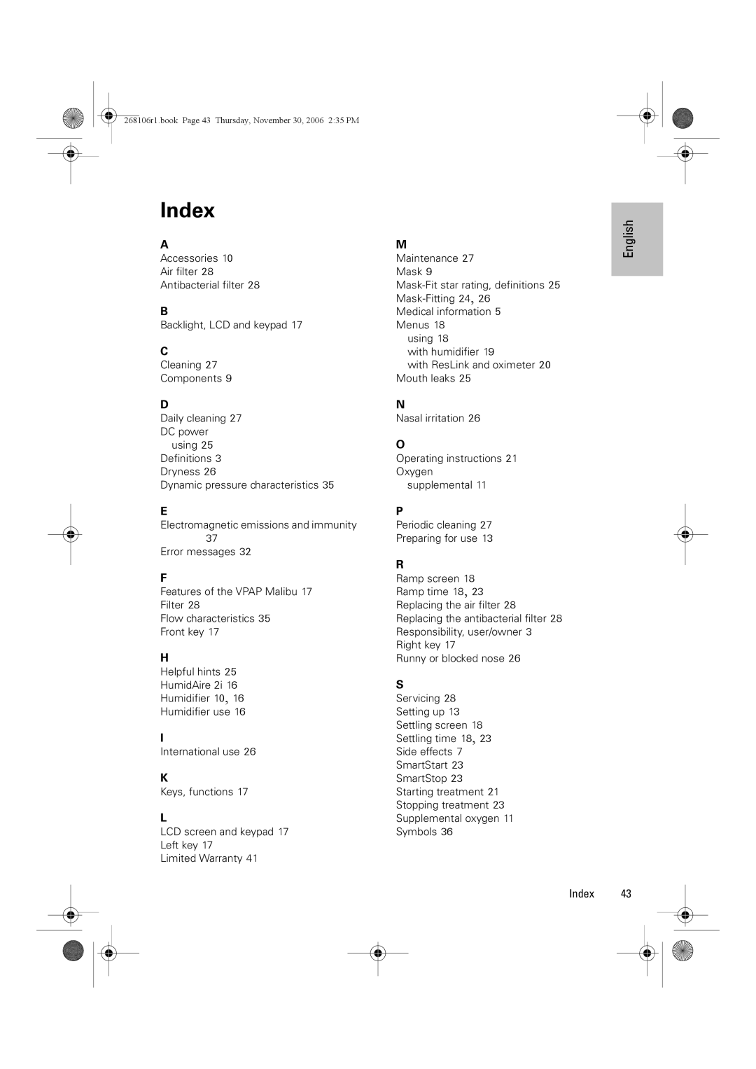 ResMed C16389 dimensions Index 