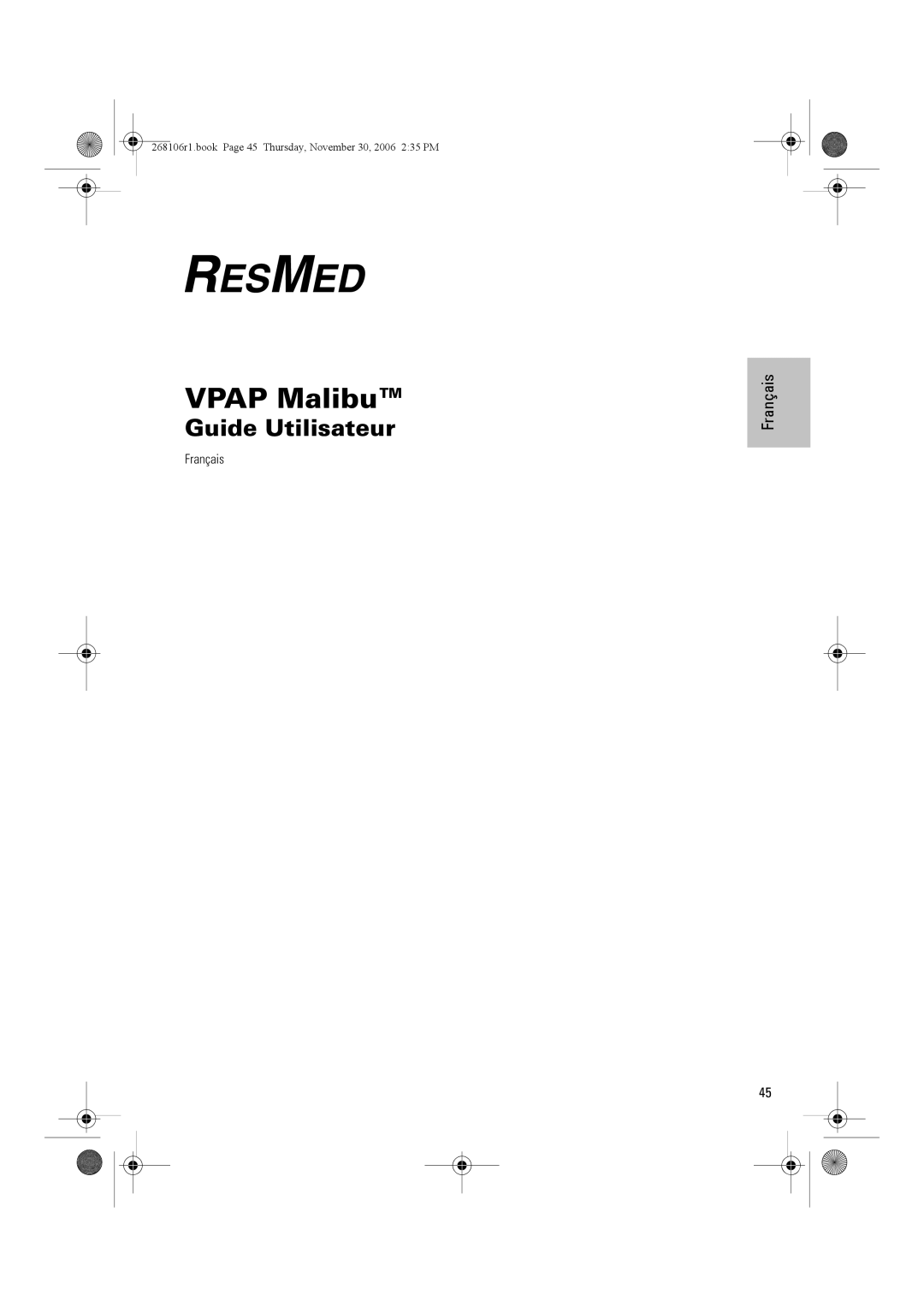 ResMed C16389 dimensions Guide Utilisateur 