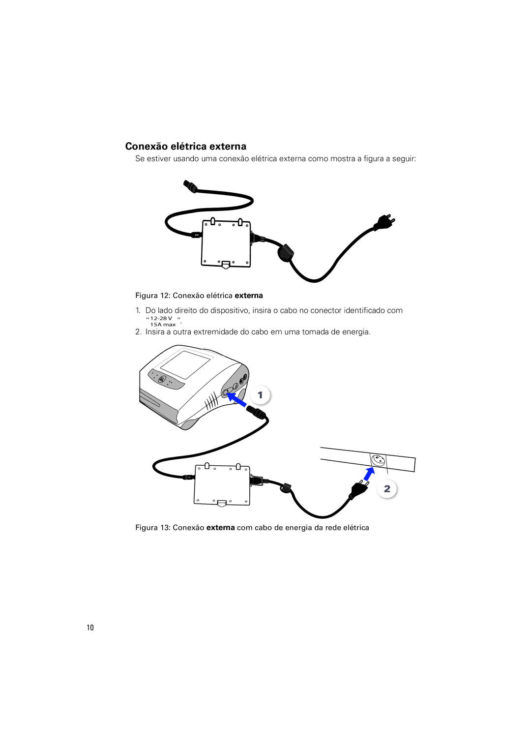 ResMed Elisee 150 manual Figura 12 Conexão elétrica externa 