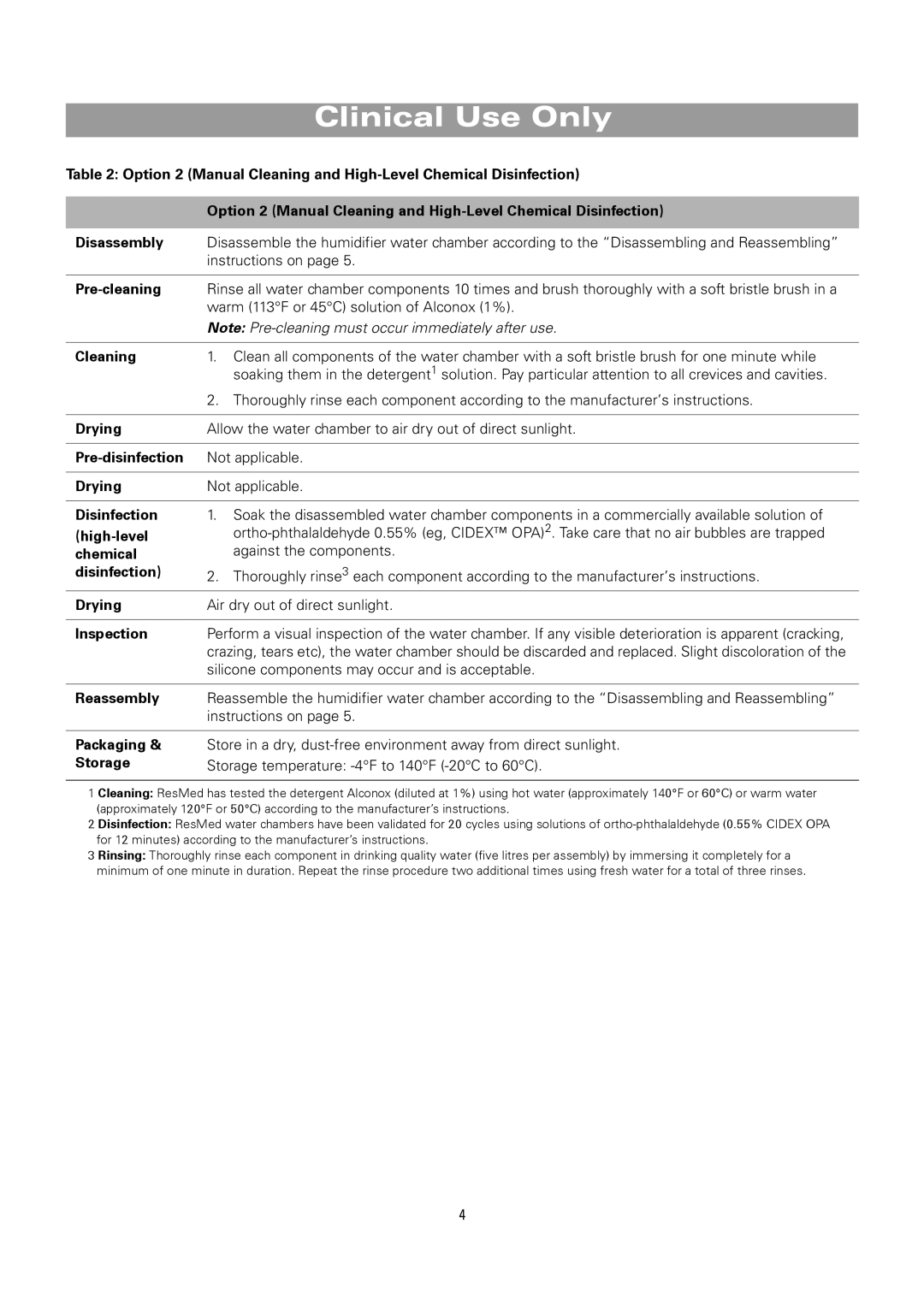 ResMed HumidAire 2i manual Chemical 