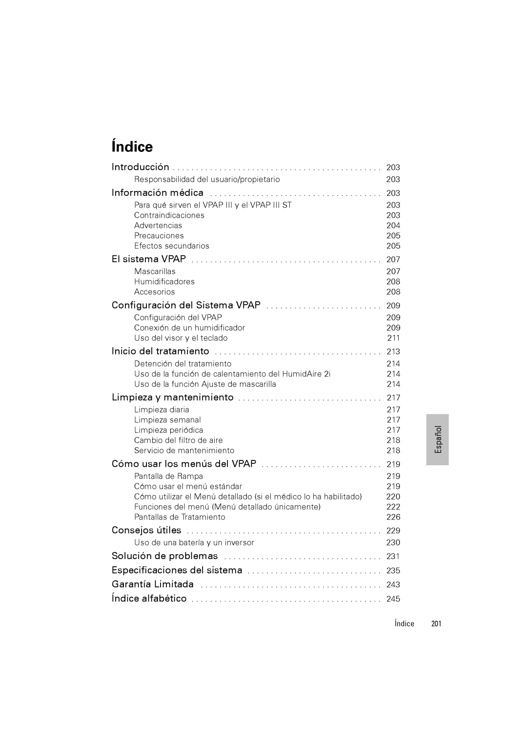 ResMed III & III ST user manual Índice 