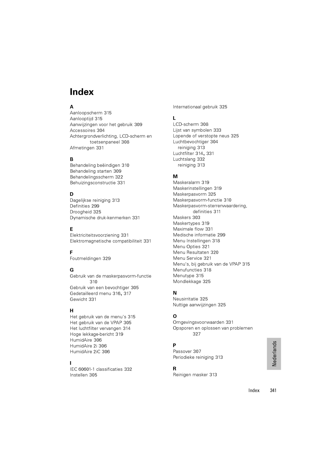 ResMed III & III ST user manual Index 