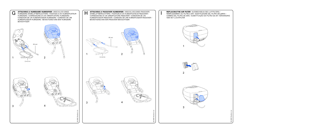 ResMed III & III ST user manual Replacing the AIR Filter / Auswechseln DES Luftfilters 