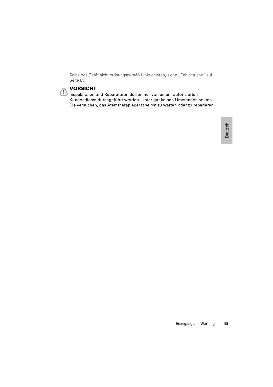 ResMed III & III ST user manual Vorsicht 