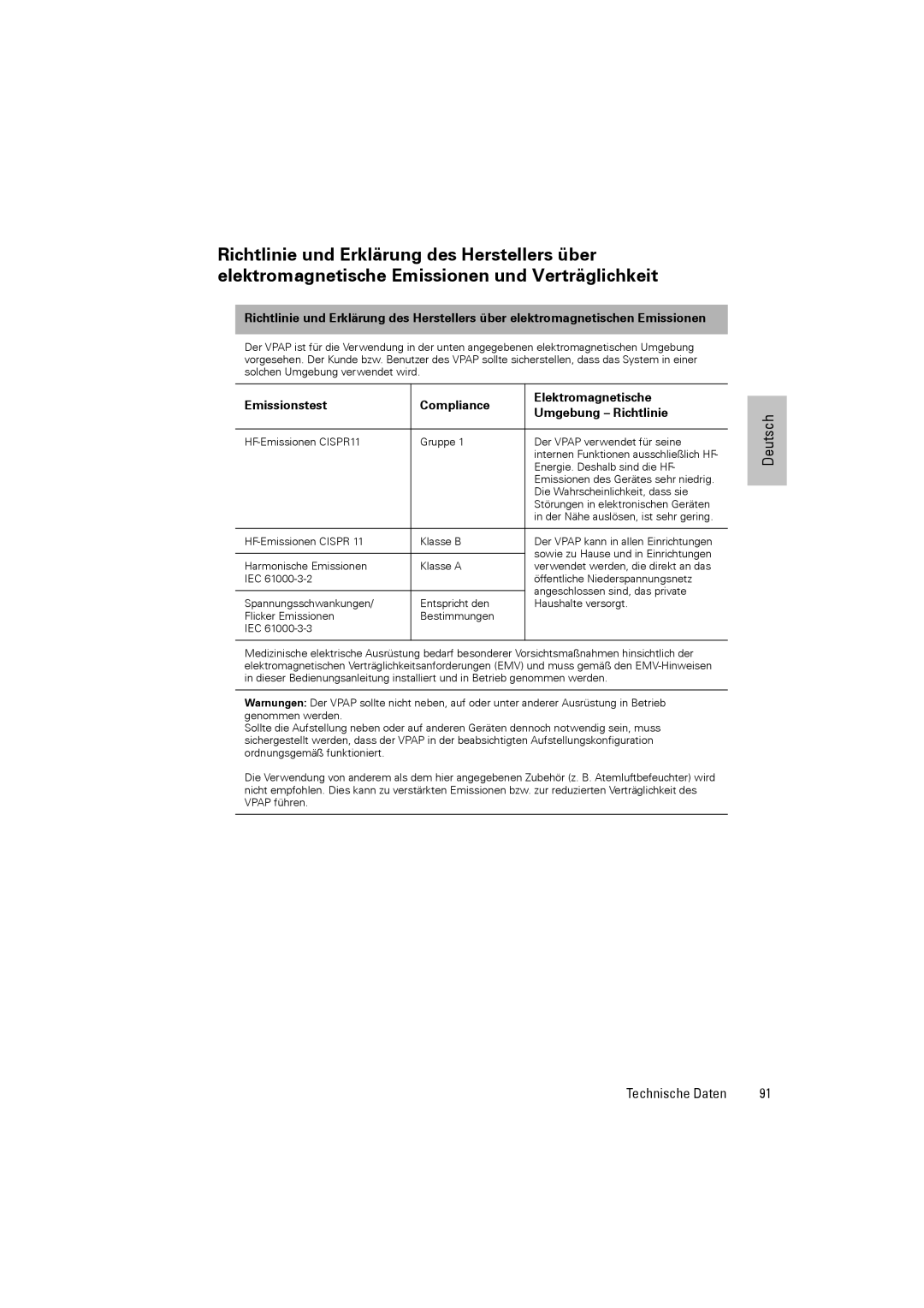 ResMed III & III ST user manual Deutsch 