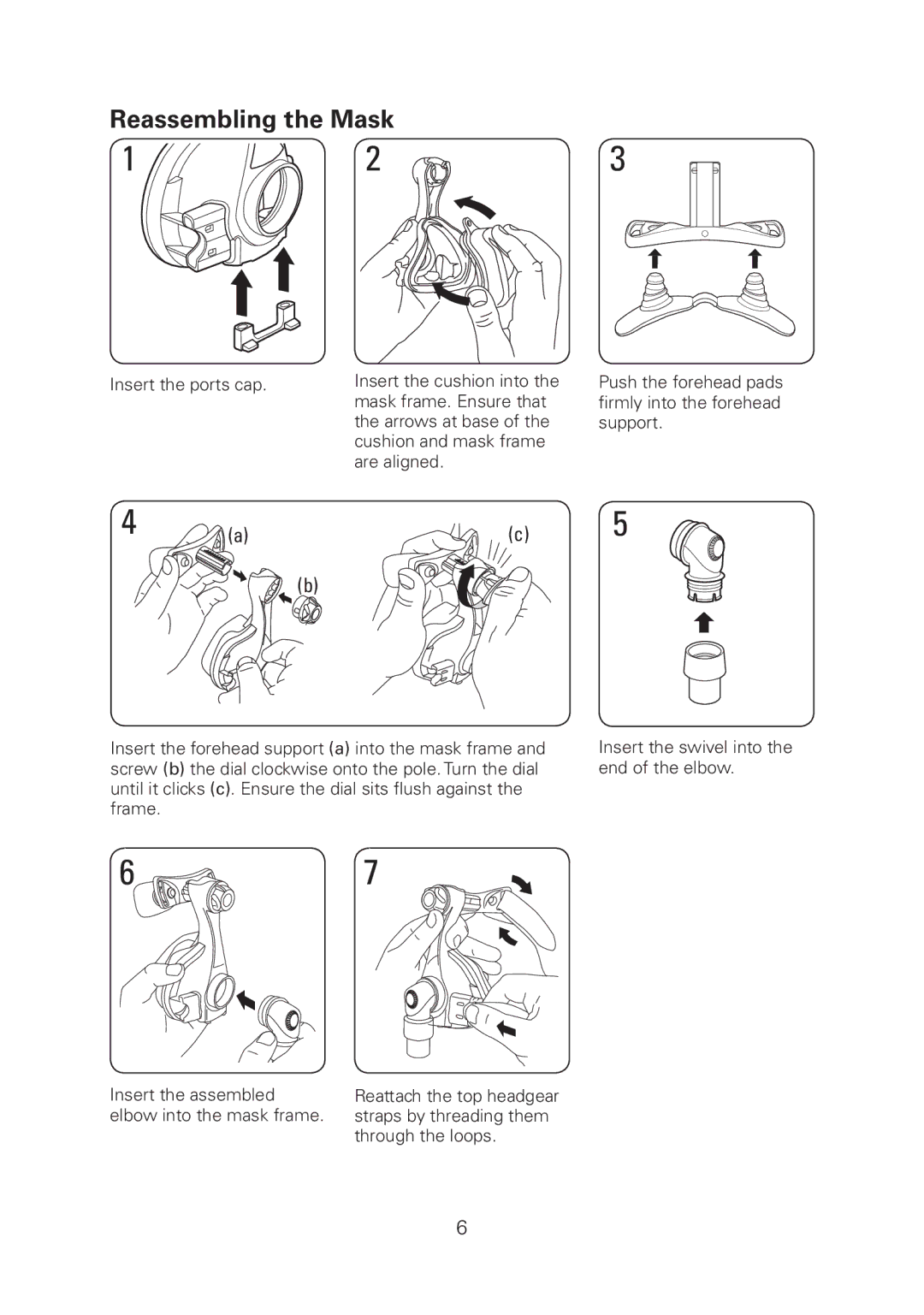 ResMed Mirage Micro manual Reassembling the Mask 