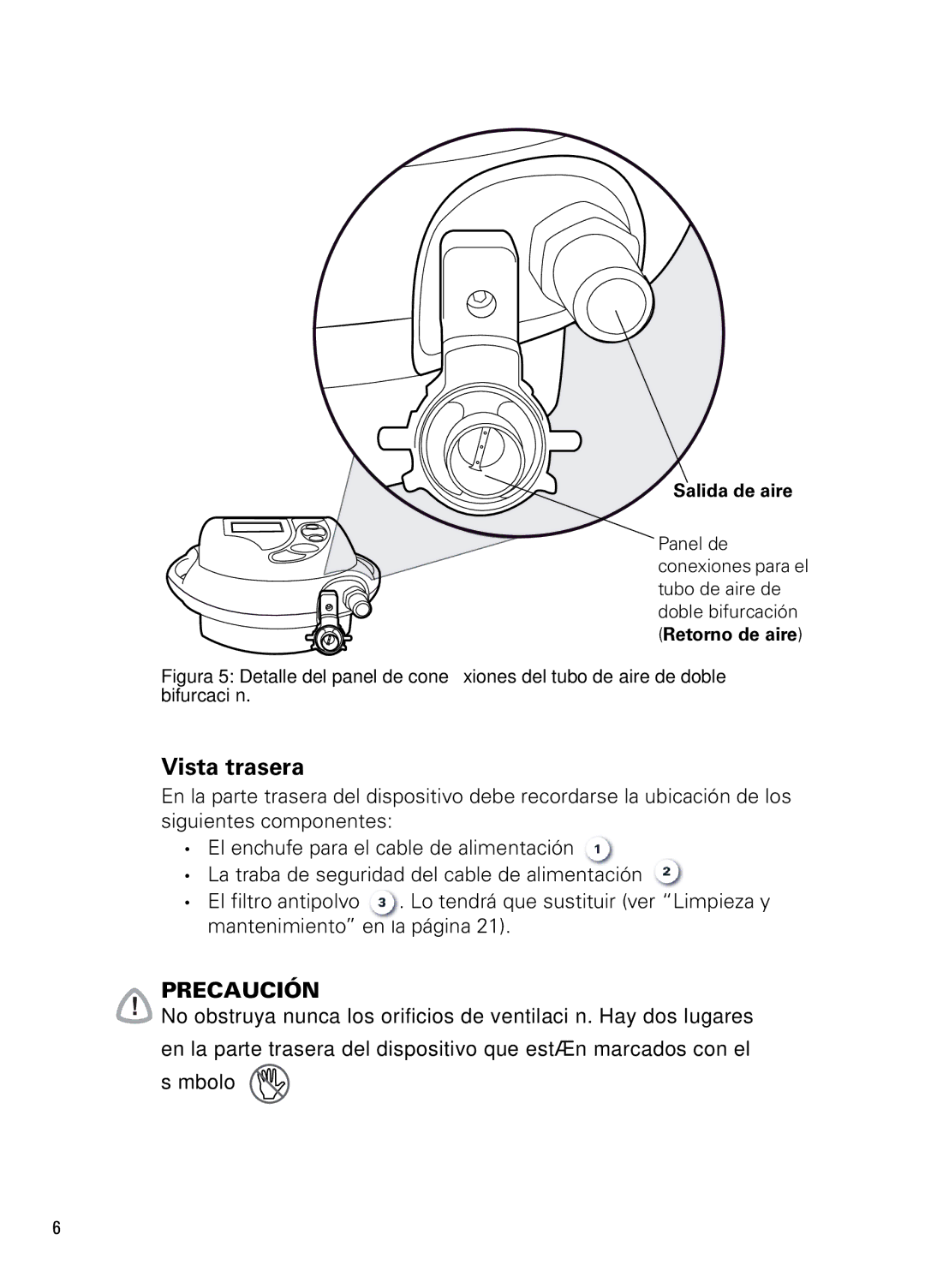 ResMed NOT014223-2 07 10 manual Vista trasera 