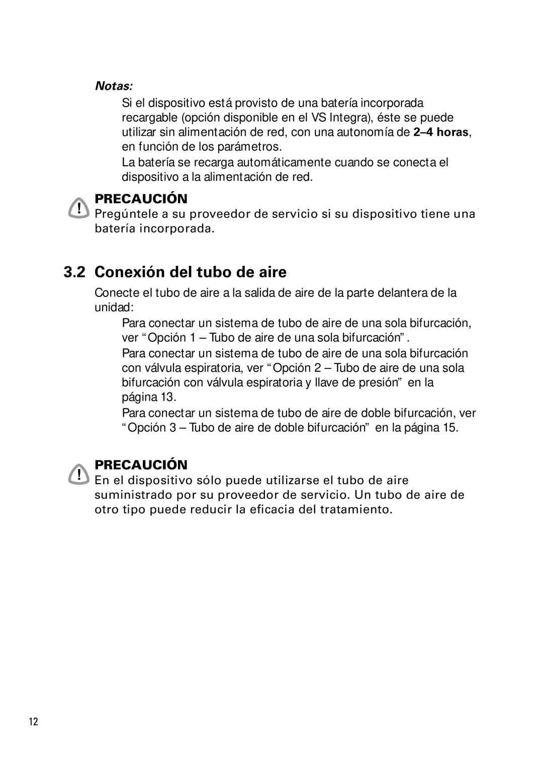 ResMed NOT014223-2 07 10 manual Conexión del tubo de aire, Notas 