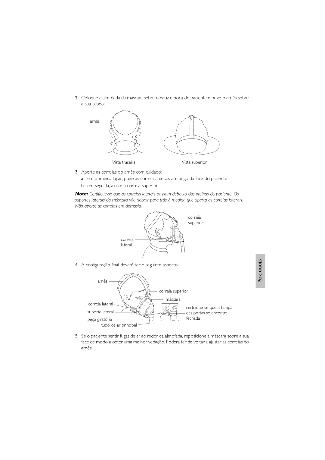 ResMed Oxygen Equipment manual Configuração final deverá ter o seguinte aspecto 