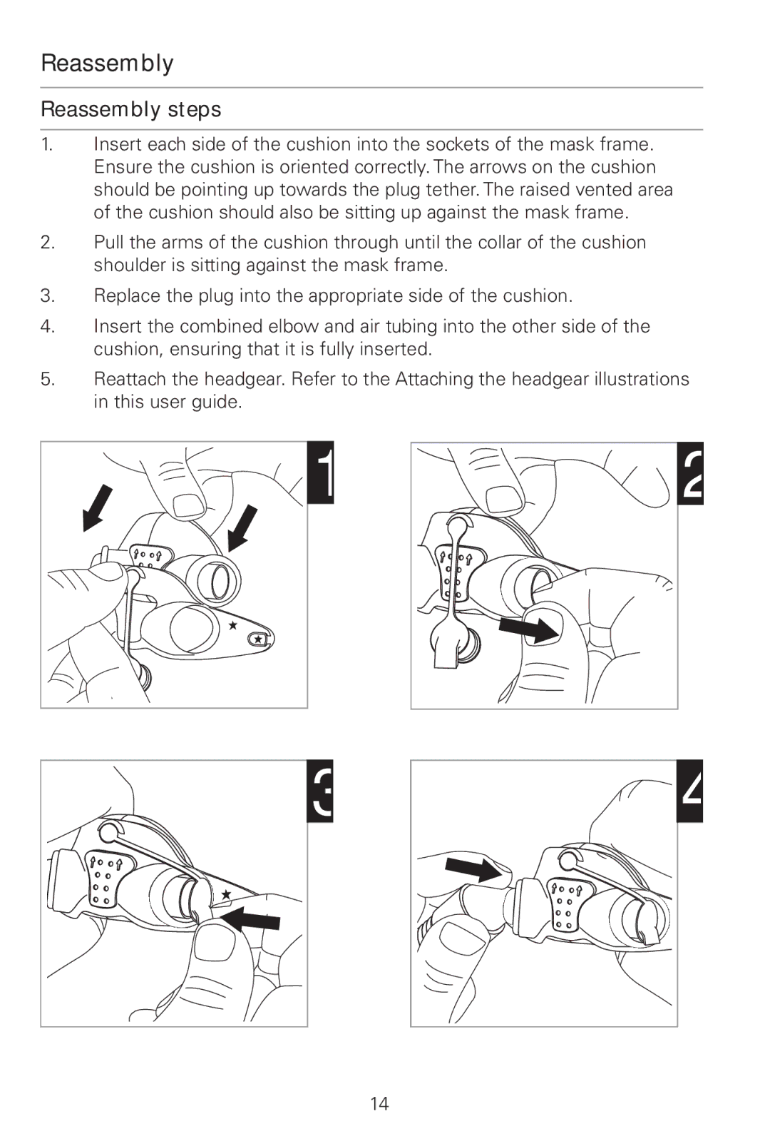 ResMed Pixi manual Reassembly steps 