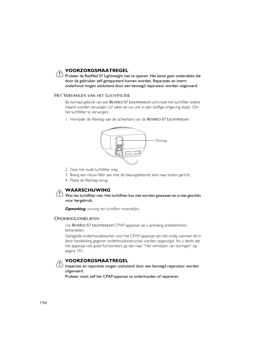 ResMed S7 user manual 194 