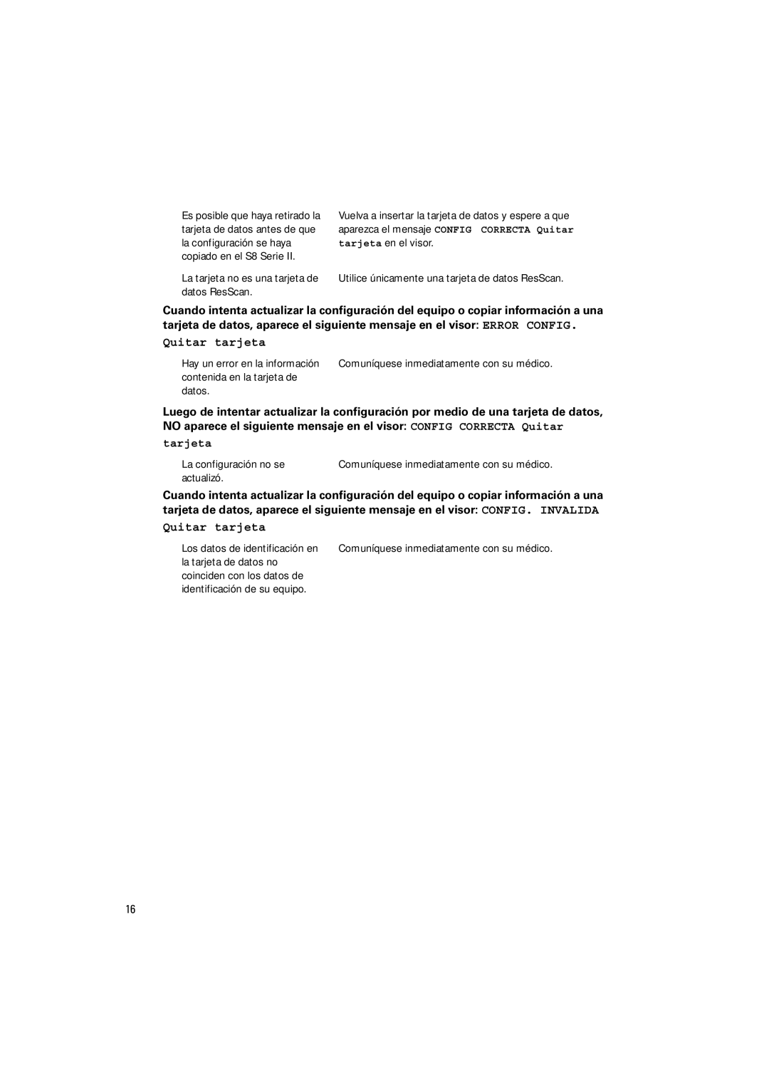 ResMed S8 AUTOSETTM II, S8 ELITETM II manual Tarjeta 