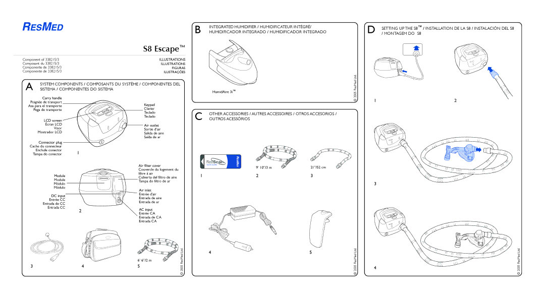 ResMed S8 ESCAPE SYSTEM, s8 user manual S8 Escape 