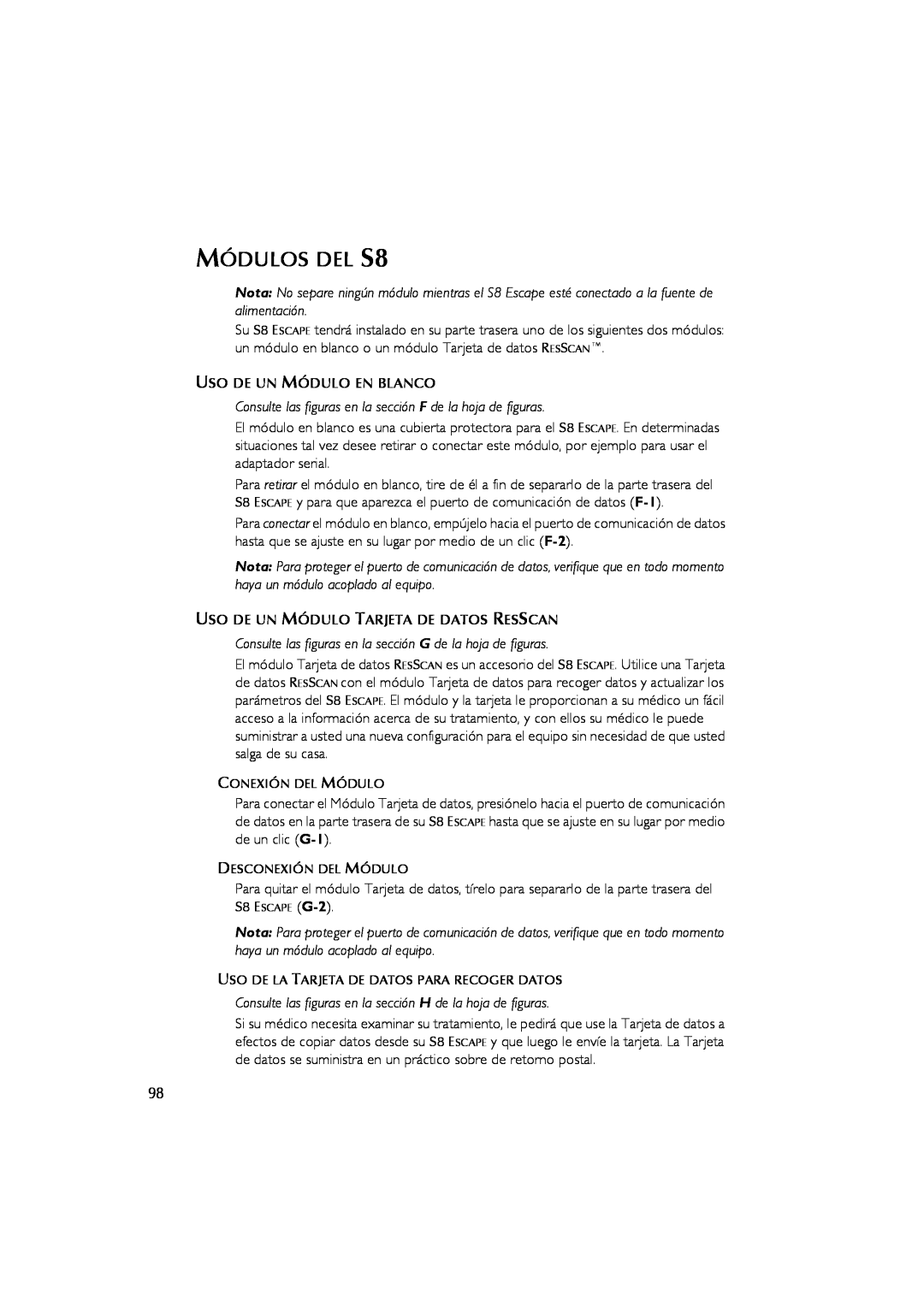 ResMed s8 user manual MÓDULOS DEL S8 