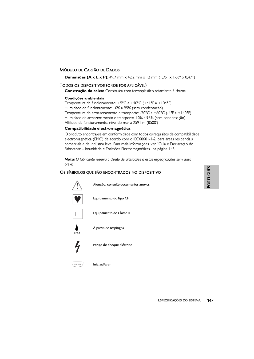 ResMed s8 user manual Compatibilidade electromagnética 