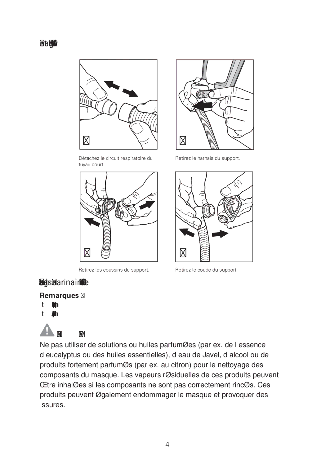 ResMed manual Démontage de votre Swift LT, Nettoyage du masque narinaire Swift LT à domicile, Avertissement 