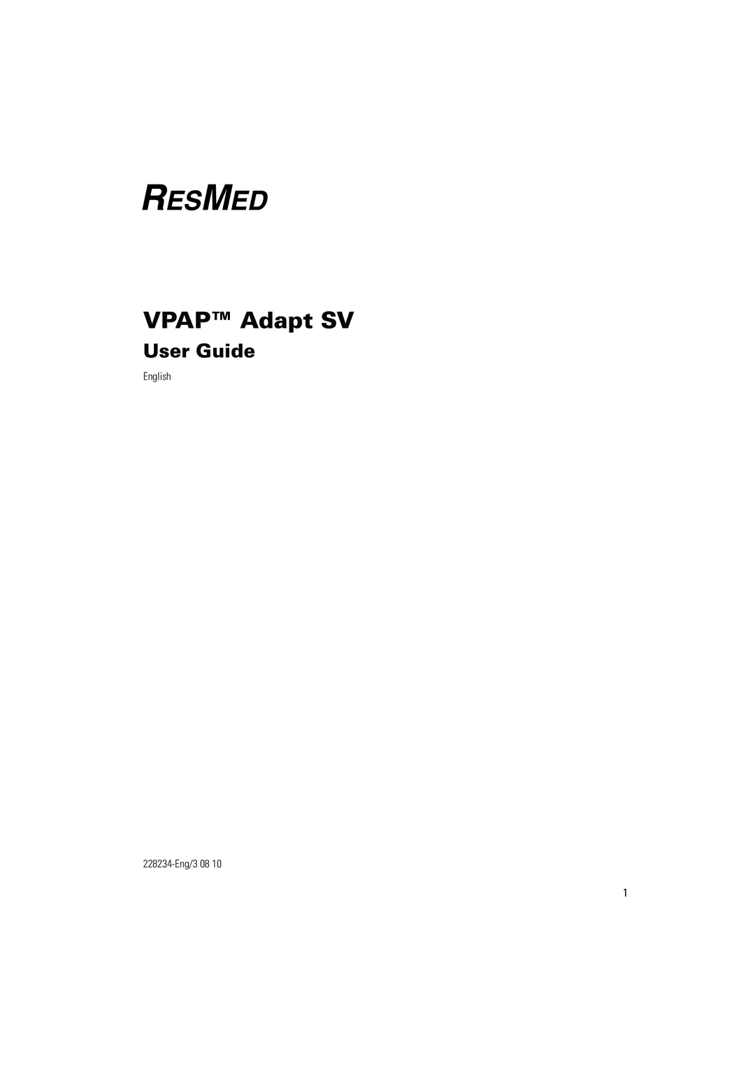 ResMed VPAP Adapt SV manual Vpap Adapt SV 