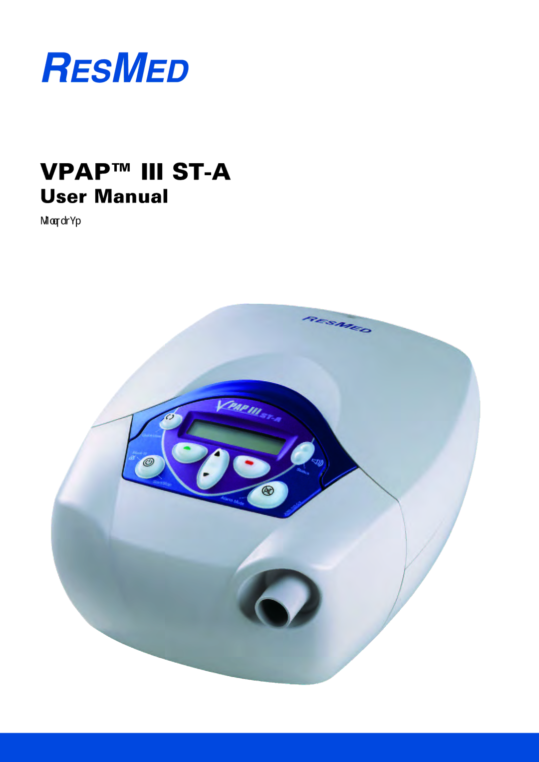 ResMed VPAP III ST-A user manual Vpap III ST-A 