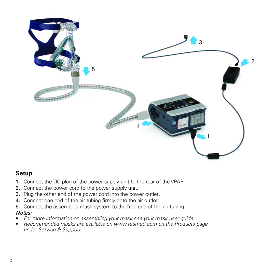 ResMed VAP S, VPAP ST manual Setup 