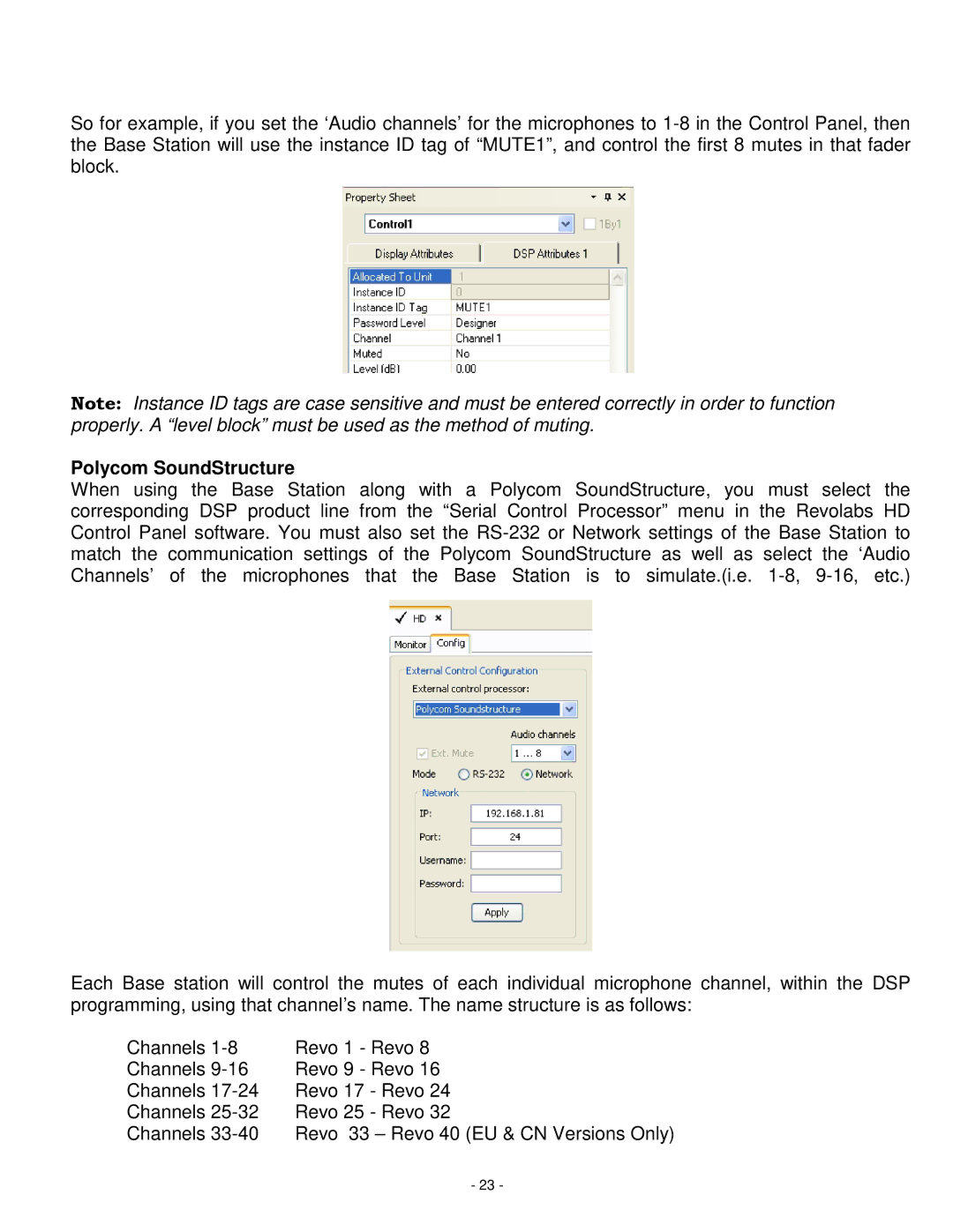 Revolabs 01-HDEXEC-NM installation and operation guide Polycom SoundStructure 