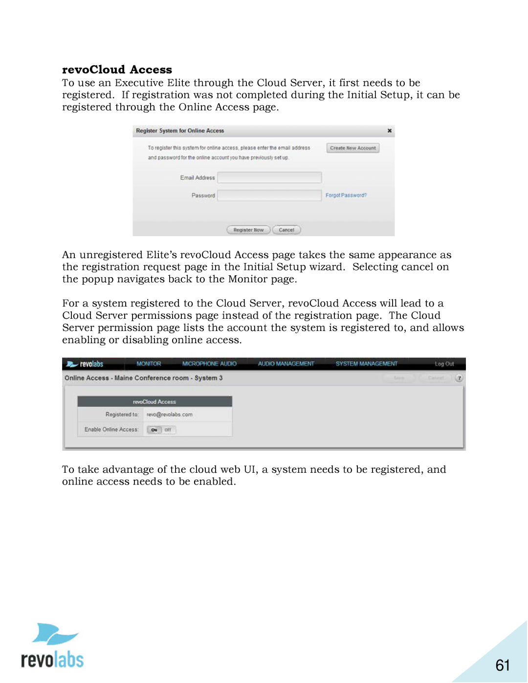 Revolabs 03-ELITEEXEC4-EU, 03-ELITEEXEC8-TW, 03-ELITEEXEC4-TW, 03-ELITEEXEC8-EU, 03-ELITEEXEC4-JP RevoCloud Access 