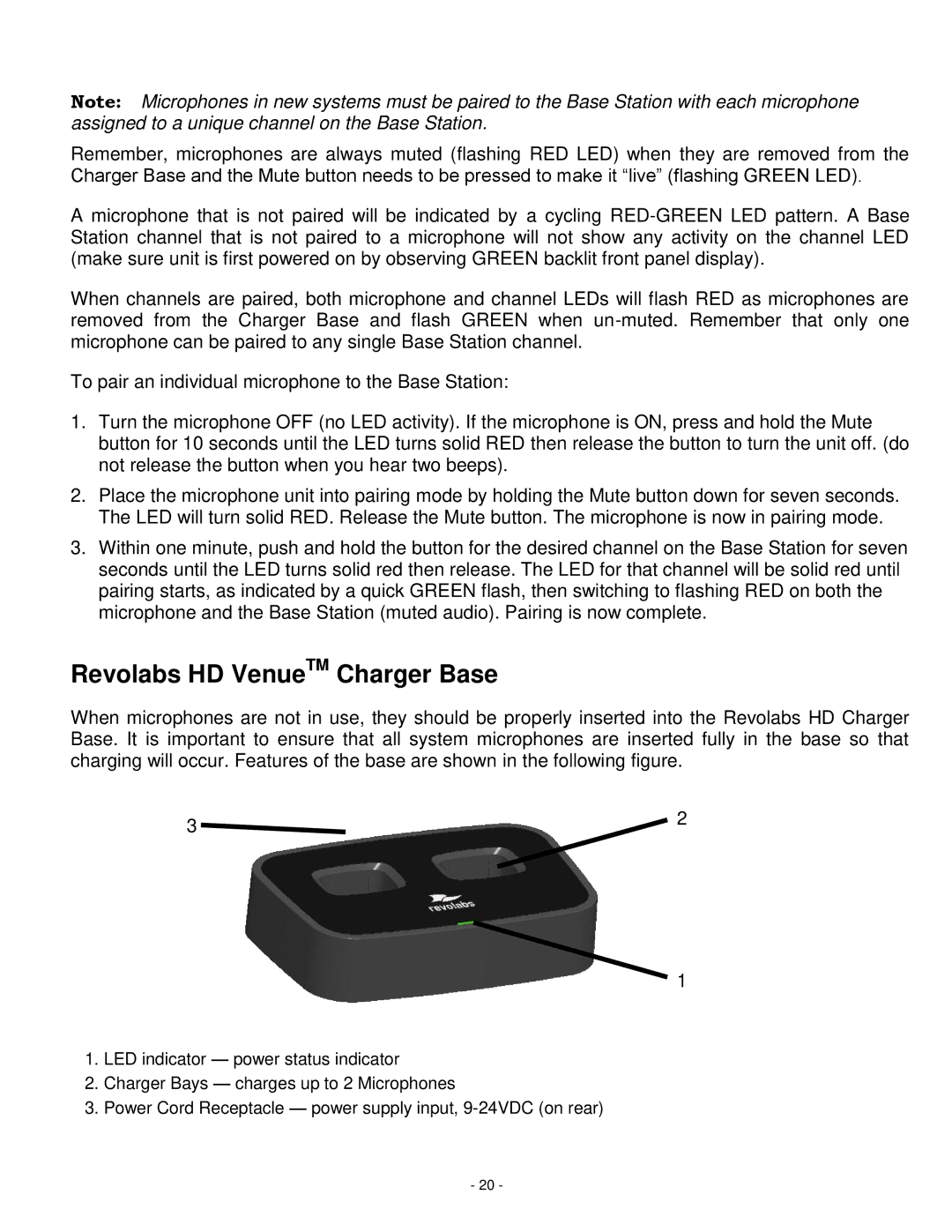 Revolabs 03-hdvenujp, 03-hdvenucn, 01-hdvenu, 03-hdvenueu setup guide Revolabs HD VenueTM Charger Base 