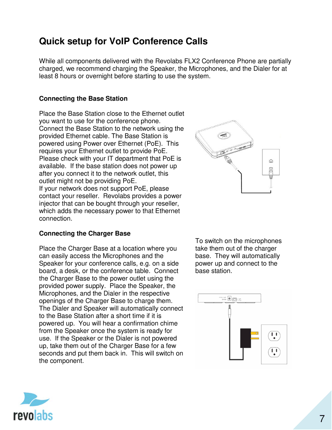 Revolabs 10-FLX2-200-VOIP 10-FLX2-020-VOIP 10-FLX2-002-VOIP 10-FLX2-101-VOIP manual Quick setup for VoIP Conference Calls 