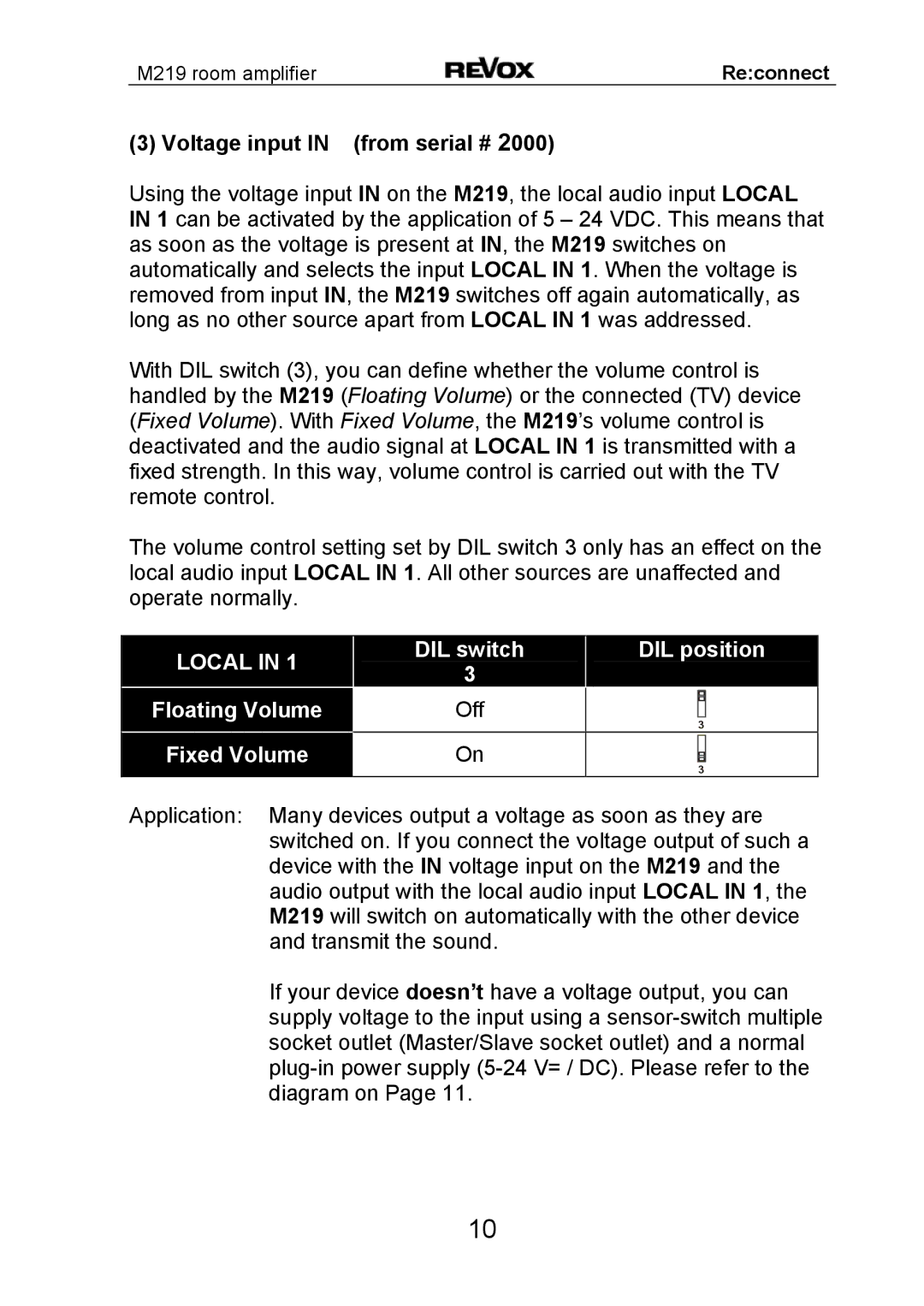 Revox M 219 manual Voltage input From serial #, Local 