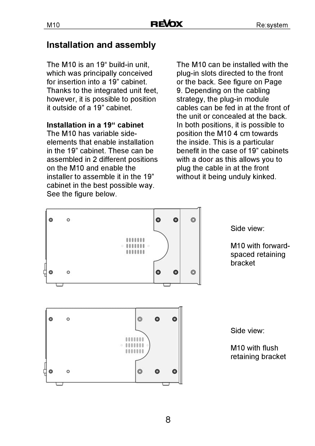 Revox M10 manual Installation and assembly 