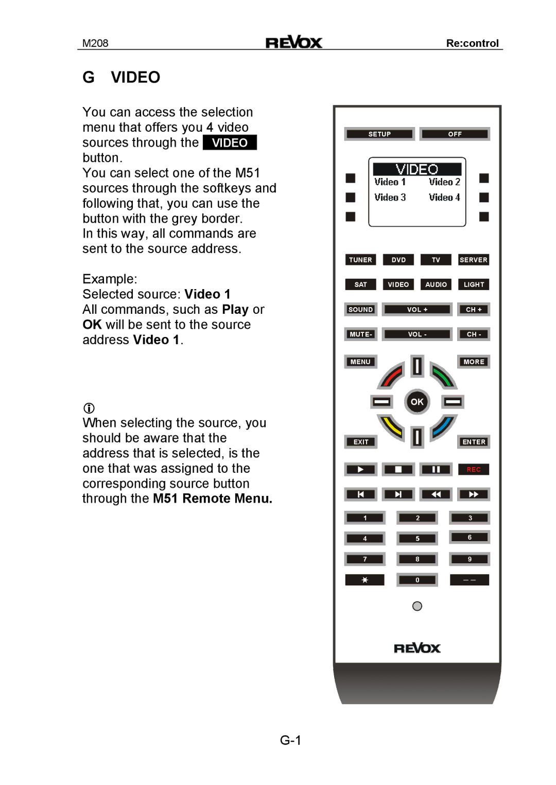 Revox M208 manual Video 